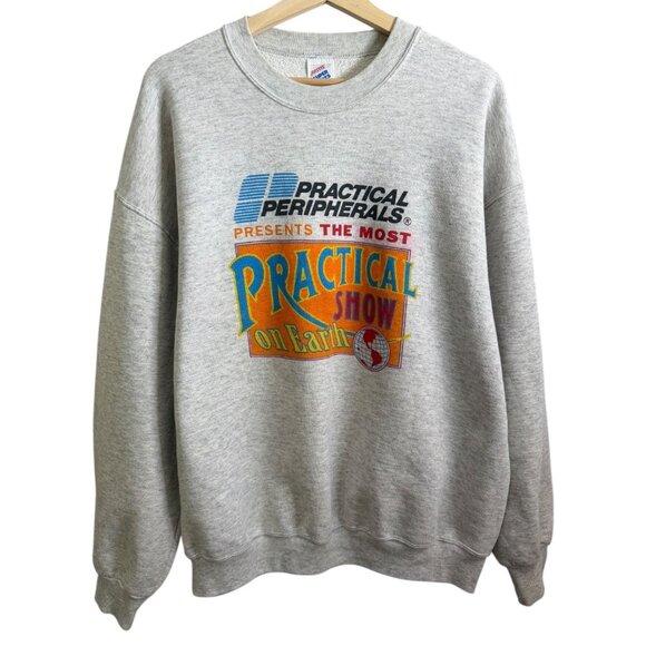 Vintage Jerzees Most Practical Show on Earth Crewneck Sweatshirt Oatmeal Size XL - Picture 1 of 7
